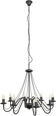 Lampadario a catena MALBO 8xE14/10W/230V nero