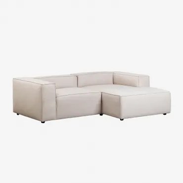 Divano Alembert 2 Posti Chaise Longue Destra & Tessuto Marrone Sabbia - Sklum