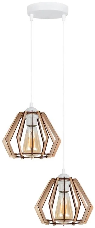 Lampadario su filo BERGO 2xE27/60W/230V bianco