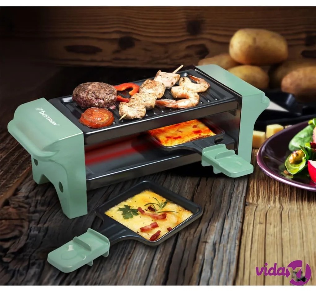 Bestron Piastra per Raclette AGR102G 350 W Nera e Verde