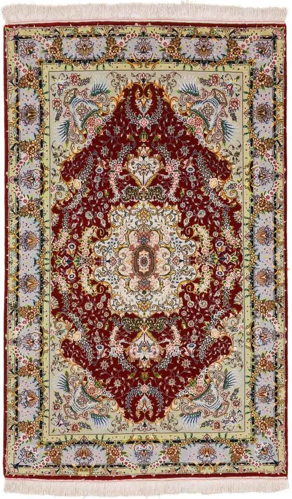 Tabriz Tappeto 160x100 Blu (Iran) Annodato A Mano