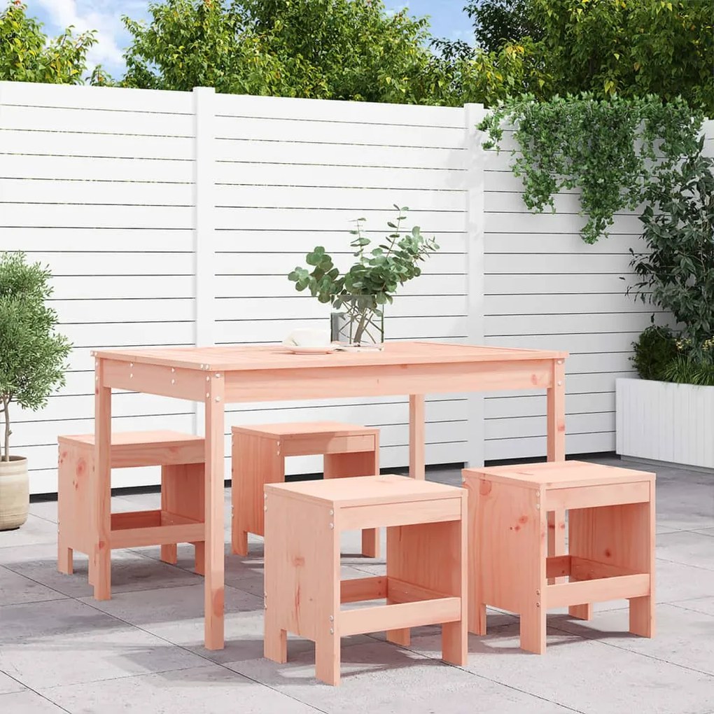 Set da pranzo per giardino 5 pz in legno massello di douglas