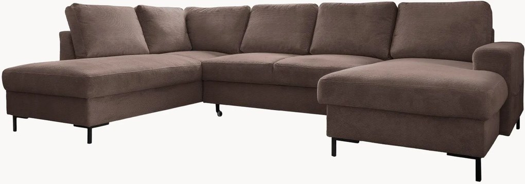 Divano angolare panoramico 8 posti in velluto a coste Lofty Lilly