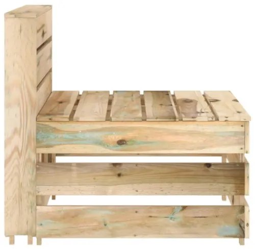 Set Divani da Giardino 3 pz in Legno di Pino Impregnato Verde