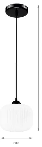 Lampadario a sospensione con filo HARMA 1xE27/15W/230V diametro 20 cm bianco/nero