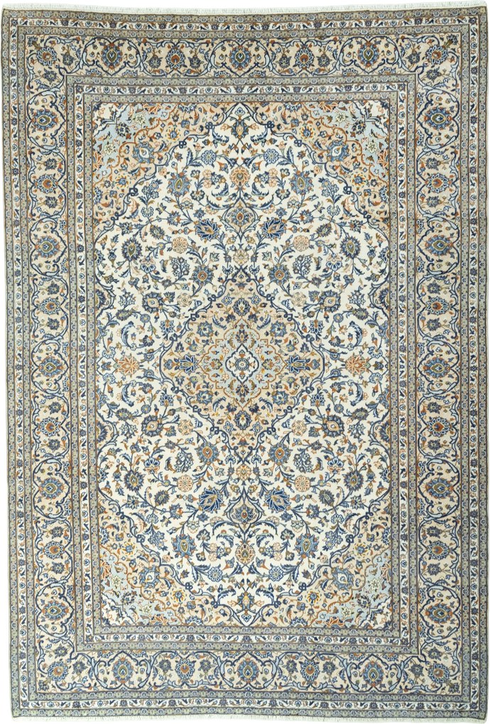 Kashan Tappeto persiano 360 x 250 Beige (Iran) Annodato A Mano
