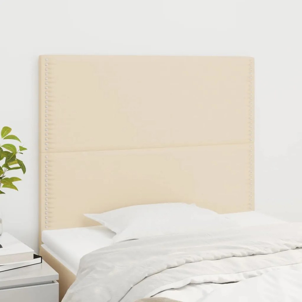 Testiera 2 Pz Crema 100x5x78/88 Cm İn Tessuto /