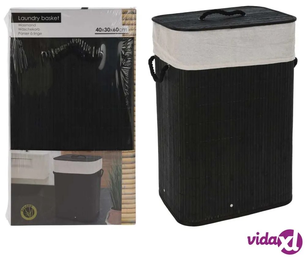 Bathroom Solutions Cesto Portabiancheria Pieghevole Nero