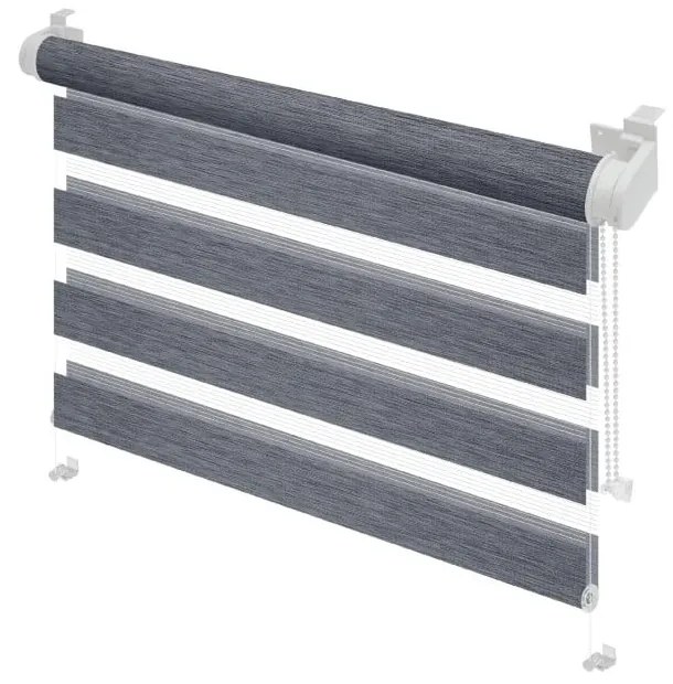 Tenda a pacchetto giorno/notte color antracite 42,5x150 cm Zebra Silvalin – Gardinia