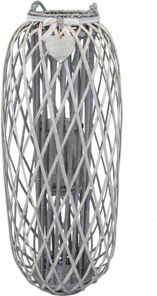 GENEVIEVE - lanterna in vimini tondo 21 x 106 cm