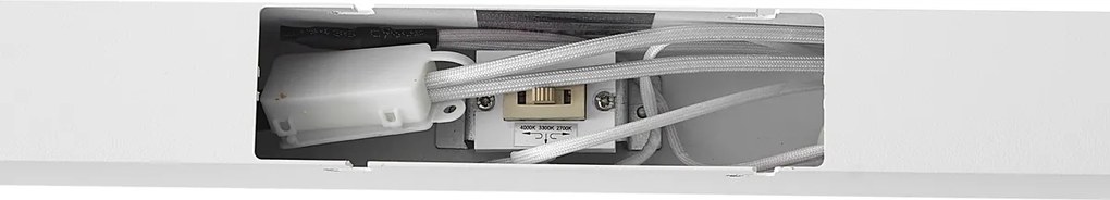 Plafoniera bianca con LED integrato, dimmerabile a 3 fasi 2700-4000K con interruttore DIP - Keane