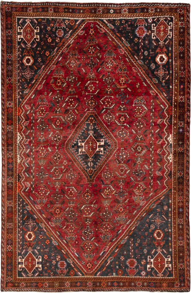 Shiraz Tappeto persiano 180 x 280 Rosso (Iran) Annodato A Mano