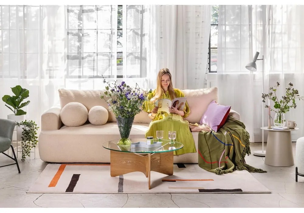 Tappeto arancione/color crema 140x200 cm Linea – Universal