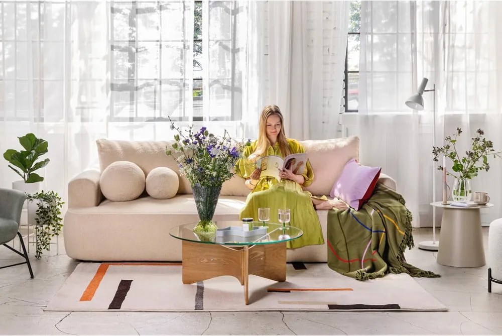 Tappeto arancione/color crema 80x150 cm Linea – Universal