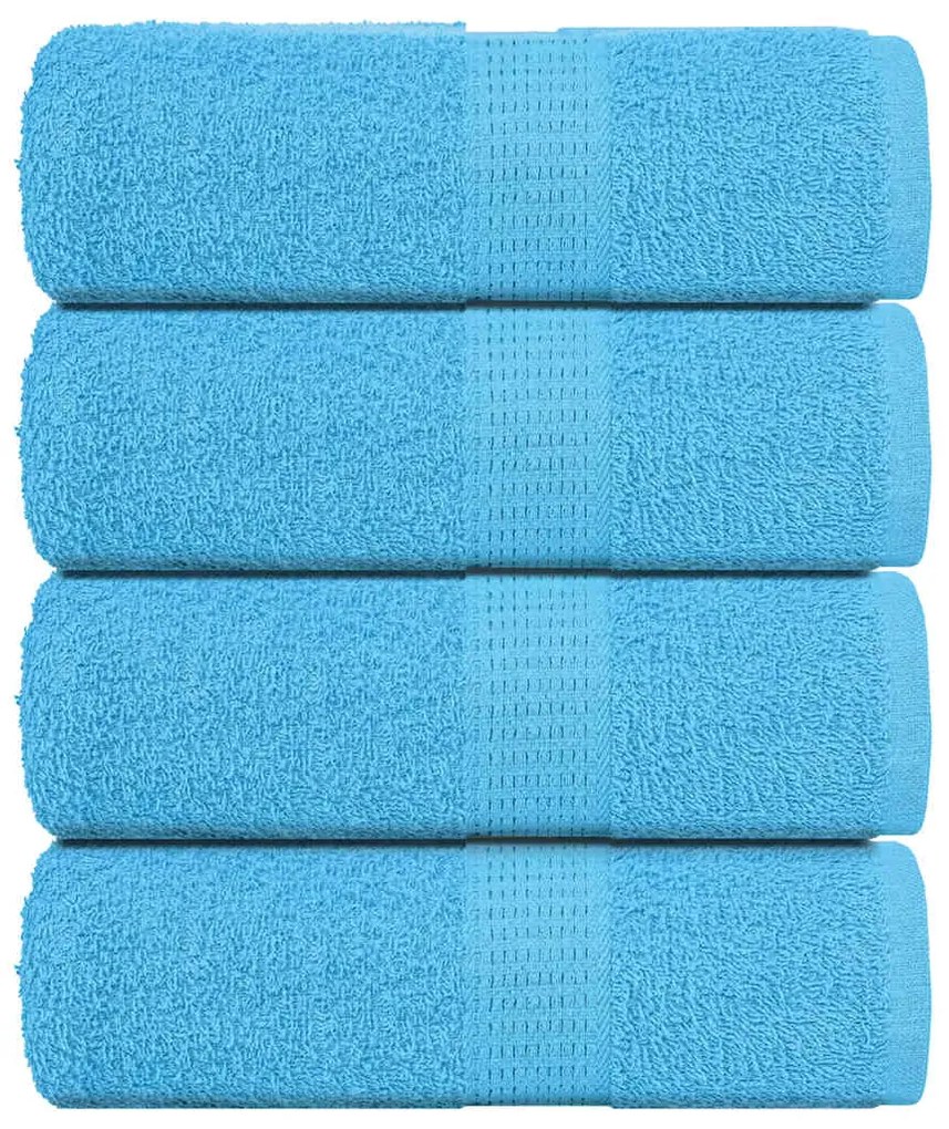 Asciugamani Ospiti 4 Pz Turchesi 30x50 Cm 360 G/m² 100% Cotone /