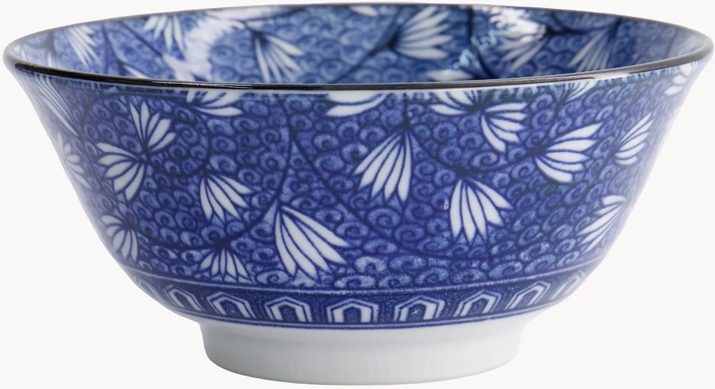 Set di 6 ciotole in porcellana Hana Blue