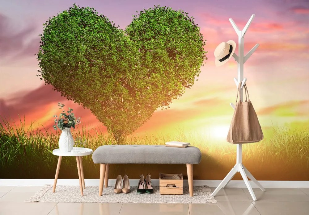Carta da parati – Albero a forma di cuore