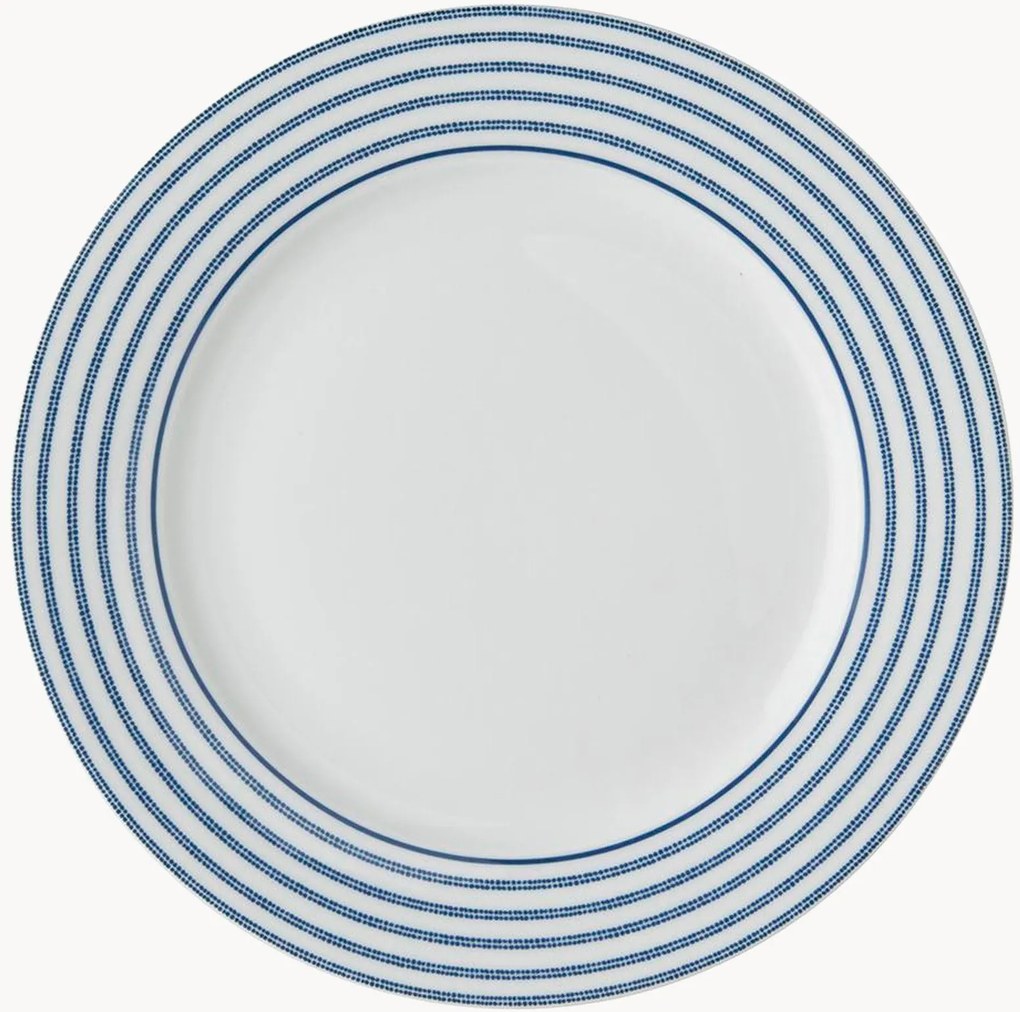 Set di 4 piatti da colazione in porcellana Candy Stripe