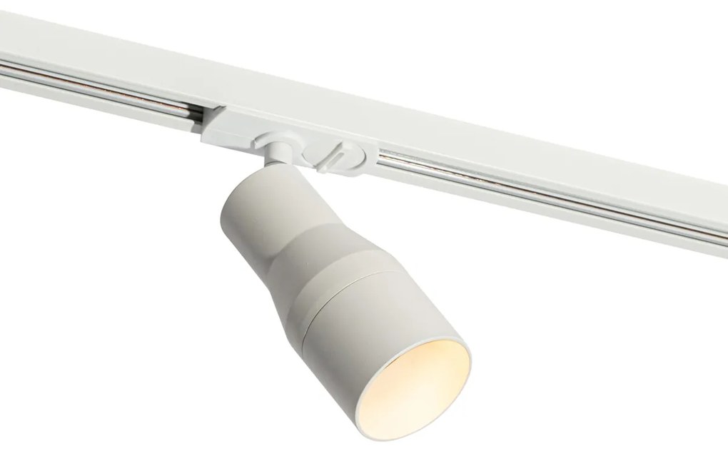 Sistema di illuminazione a binario monofase moderno bianco con 5 faretti - Iconic Kohua