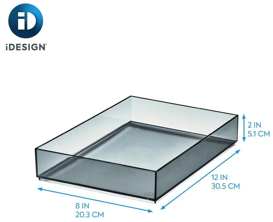 Organizzatore da bagno nero opaco per cosmetici in plastica riciclata - iDesign