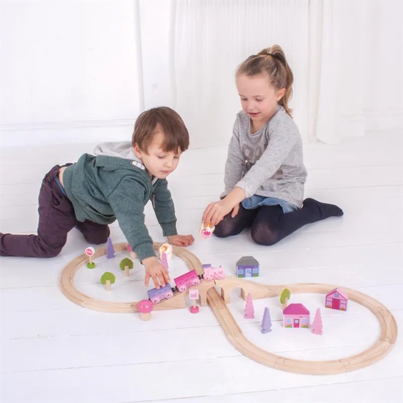 Bigjigs – Pista ferroviaria per le principesse a forma di 8 – 40 pezzi