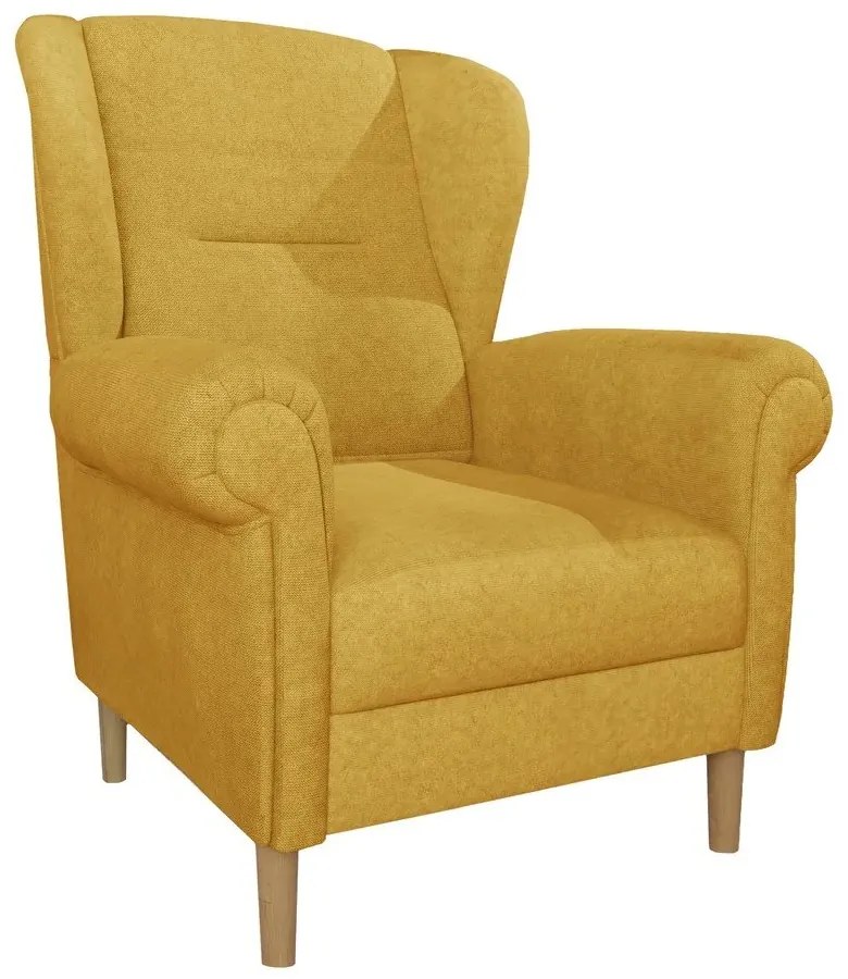 Poltrona con braccioli gialla Swan – Ropez