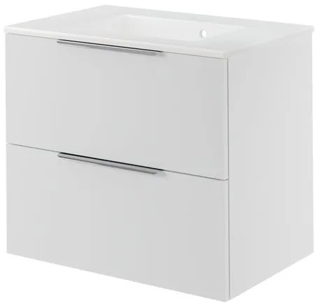 Mobile da bagno sospeso sotto lavabo L 135 x H 64 x P 48 cm lucido, 2 cassetti SENSEA Neo, Maniglie acquistabili separatamente
