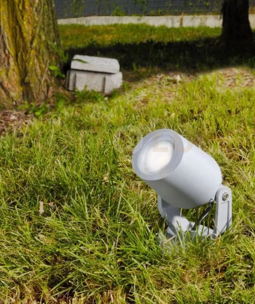 Roma d12 cm faretto con picchetto 1 luce attacco gu10 bianco ip66 l...