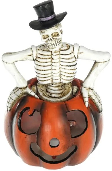 Retlux - LED Decorazione HALLOWEEN LED/2xLR44/bianco caldo scheletro in una zucca resina