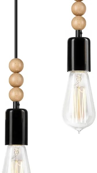 Lampadario a cavo SIMON 3xE27/60W/230V nero