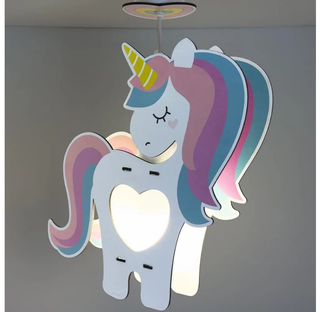 Dalber 41597 - Lampadario per bambini UNICORN 1xE27/15W/230V