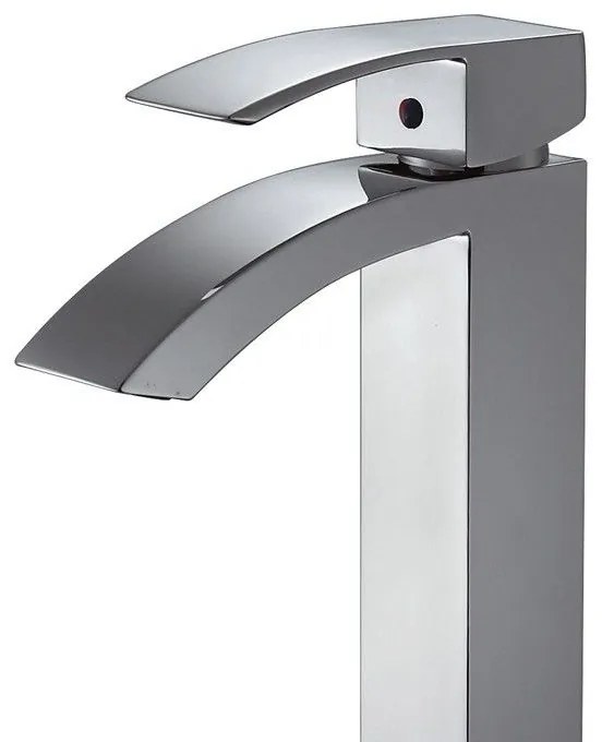 Kamalu - Miscelatore lavabo alto design curvo in ottone cromato | Lison-LA