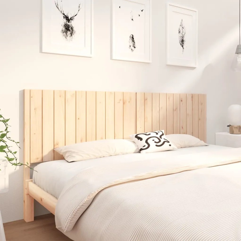 Testiera Per Letto 205,5x4x100 Cm İn Legno Massello Di Pino /