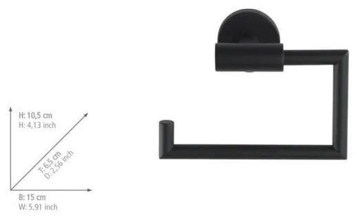 Porta carta igienica autoportante in acciaio inox nero opaco Bosio - Wenko