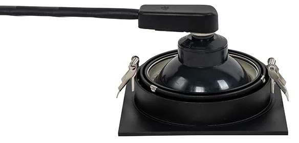 Faretto da incasso quadrato nero orientabile - Chuck 111