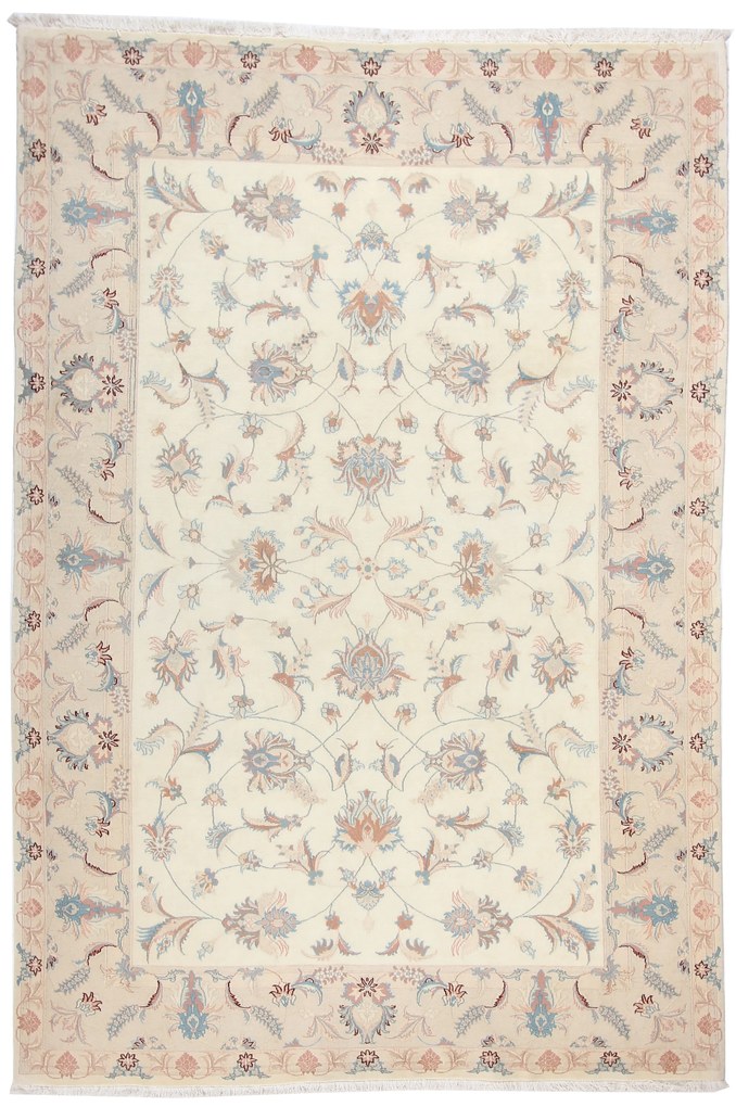 Tabriz Tappeto 200 x 280 Beige (Iran) Annodato A Mano