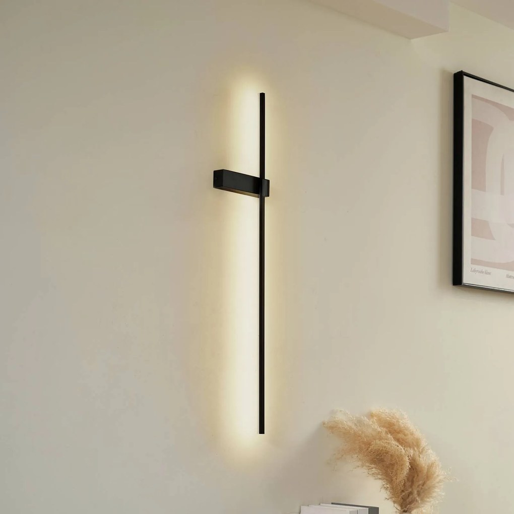 Applique da parete a LED Natsumi Lindby, Nero, Soggiorno / Sala da pranzo, Alluminio, Moderno, Applique a LED