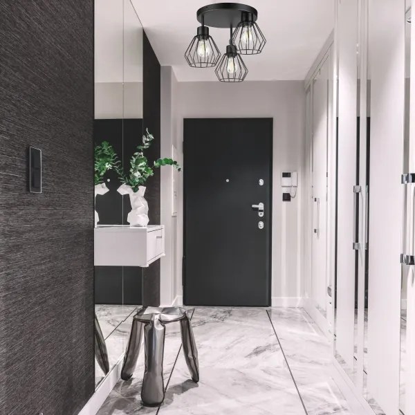 Lampadario a plafone AUDREY 3xE27/60W/230V nero