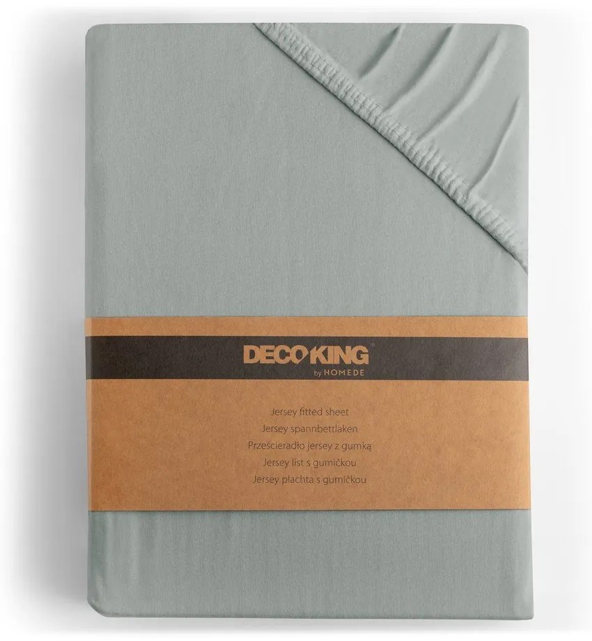 Lenzuolo con angoli grigio chiaro in jersey 180x200 cm Amber – Restilo