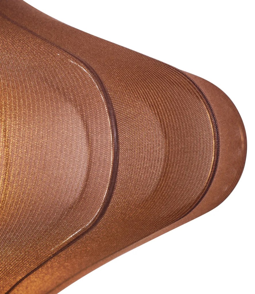 Lampada a Sospensione Japandi Marrone con Paralume in Tessuto 50cm - Plu