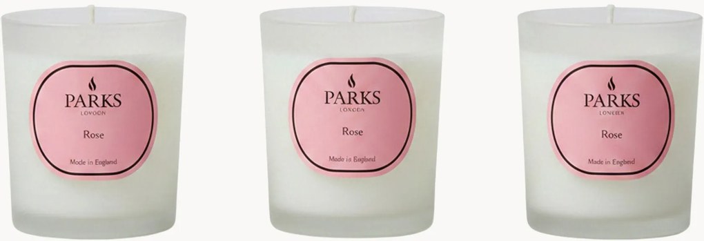 Set di 3 candele profumate fatte a mano Vintage Aromatherapy (acqua di rosa, fiori bianchi e muschio morbido)