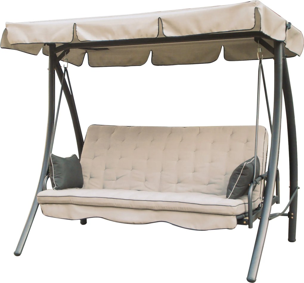 Dondolo da Giardino Reclinabile 3 Posti in Ferro Taddei Panama Beige...