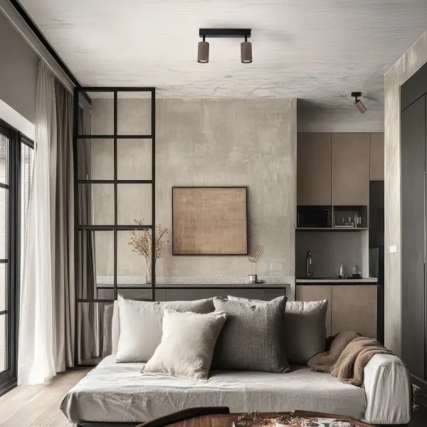 Faretto TUNE 2xGU10/10W/230V nero/marrone