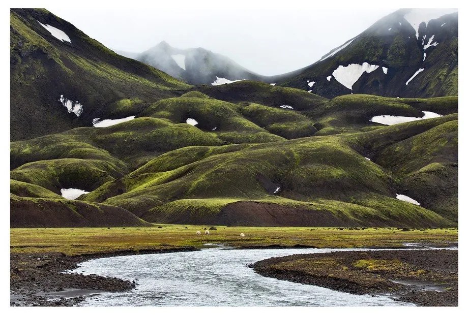 Dipinto dipinto su vetro 120x80 cm Fjallabak – Styler