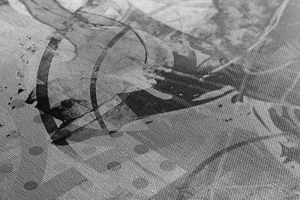 Quadro su tela – Pittura grafica in bianco e nero