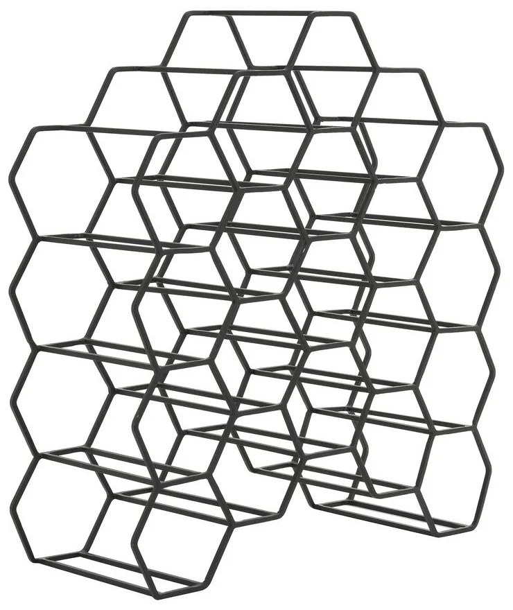 Portabottiglie in metallo nero per 12 bottiglie Salbris - Light &amp; Living