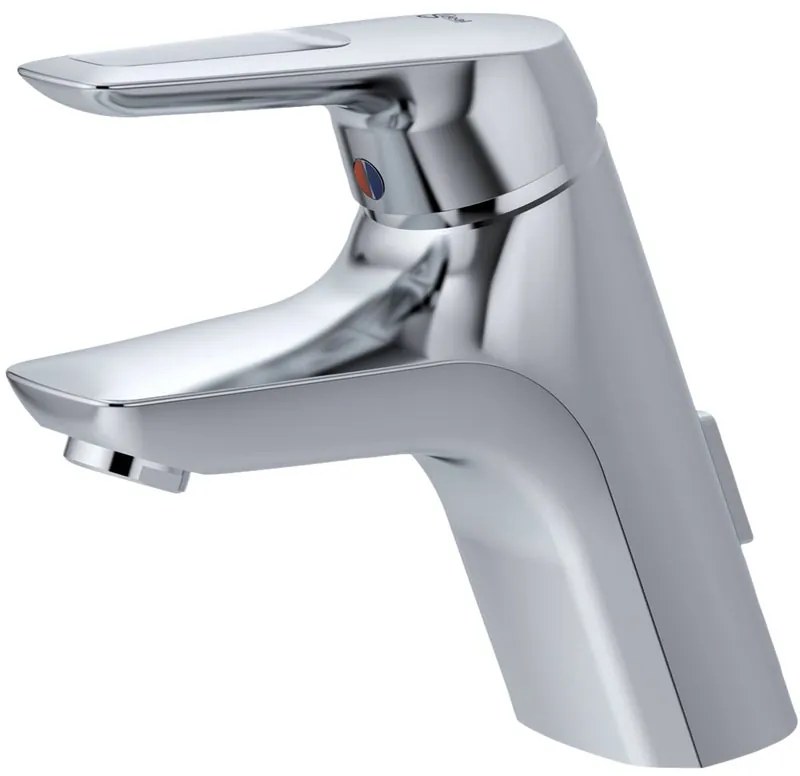 Rubinetto per lavabo a canna media Ceramix Blue cromo lucido