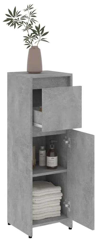 Armadio da bagno grigio cemento 30x30x95 cm in truciolato
