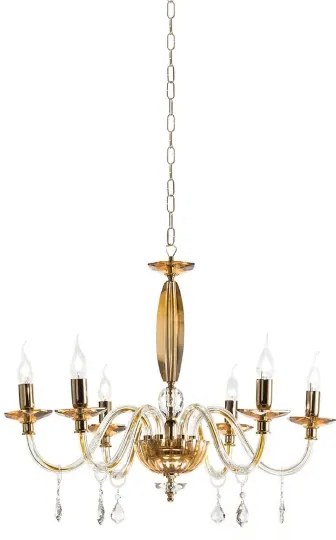 Lampadario a sospensione CECILIA in cristallo 6 luci D60 cm AMBRA