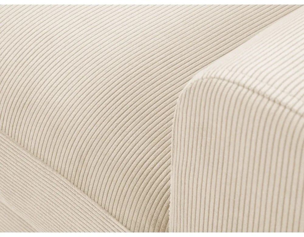 Divano letto in velluto a coste beige, angolo sinistro Moghan - Micadoni Home